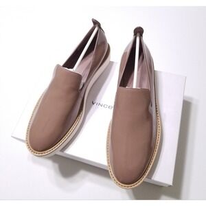 Vince Sanders Patent Leather Platform Slip On Sneakers Antique Rose NIB $275